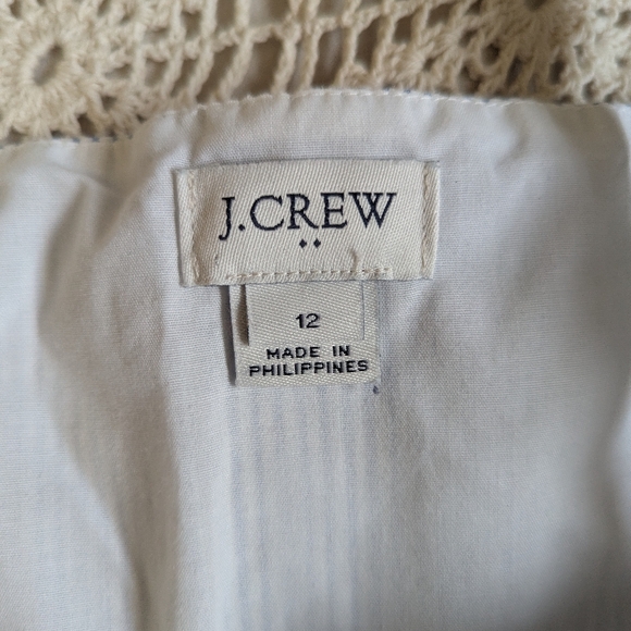 2 For $20 - J. Crew Blue & White Pinstripe Cotton Button Down Dress Size 12 - Picture 5 of 8